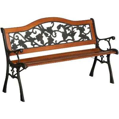 Picture of Wood and Metal Outdoor Bench