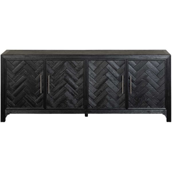 Picture of 4 Door Black Chevron Cabinet