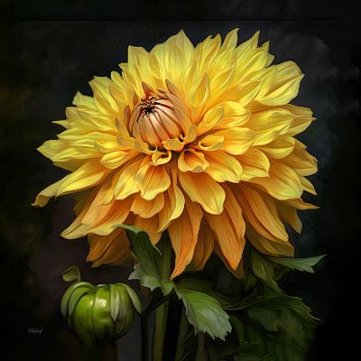 Picture of Yellow Dahlia