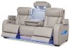 Picture of Gray Leather Dual Power Zero Gravity Recline Sofa