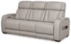 Picture of Gray Leather Dual Power Zero Gravity Recline Sofa