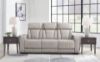 Picture of Gray Leather Dual Power Zero Gravity Recline Sofa