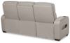 Picture of Gray Leather Dual Power Zero Gravity Recline Sofa