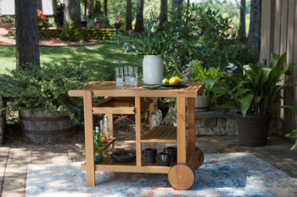 Picture of Kailani Serving Cart, Light Brown