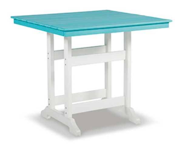 Picture of Eisely Square Counter Tbl W/Umb Opt, Light Blue