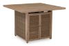 Picture of Walton Bridge Square Bar Table W/Fire Pit, Brown