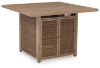 Picture of Walton Bridge Square Bar Table W/Fire Pit, Brown