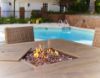 Picture of Walton Bridge Square Bar Table W/Fire Pit, Brown