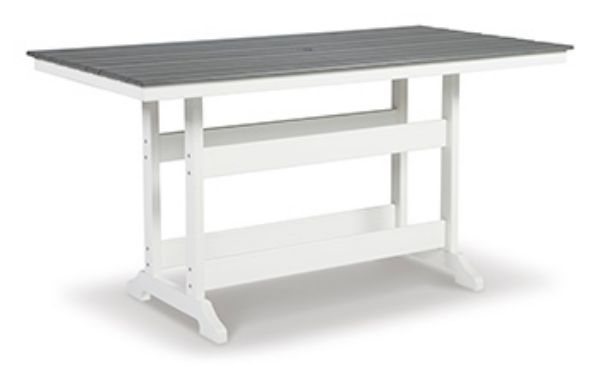 Picture of Transville Rect Counter Table W/Umb Opt, Dark Gray