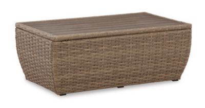 Picture of Sandy Bloom Rectangular Cocktail Table, Beige