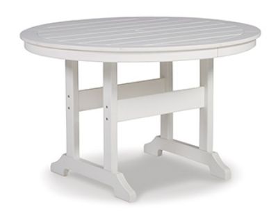 Picture of Crescent Luxe Round Dining Table W/Umb Opt, White