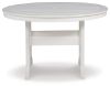 Picture of Crescent Luxe Round Dining Table W/Umb Opt, White