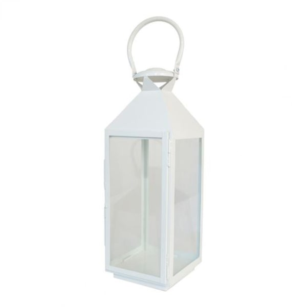 white metal lantern