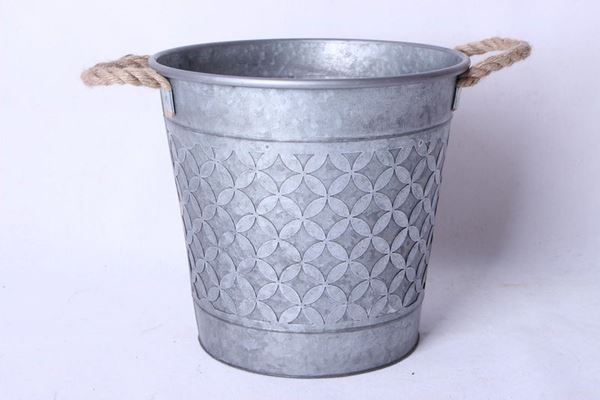 Metal Bucket with Rope Handles