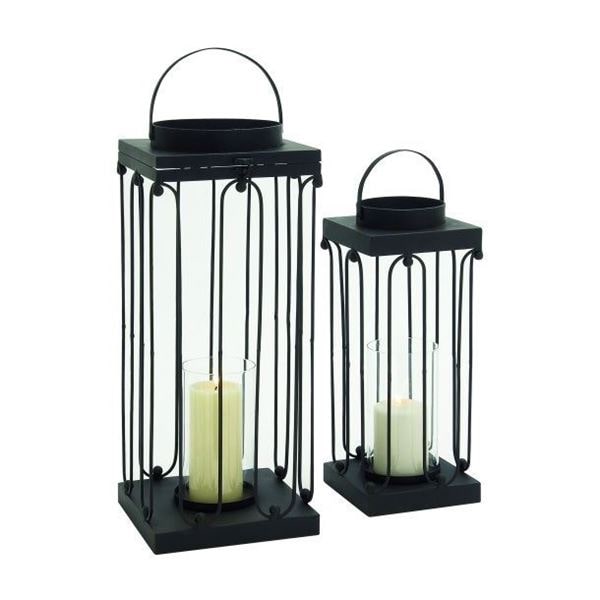 SET 2 METAL GLS CANDLEHOLDER