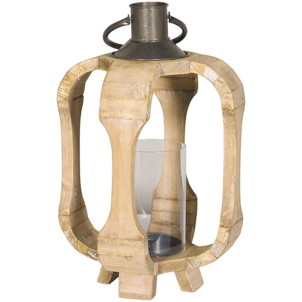 Glass Wood Candle Holder