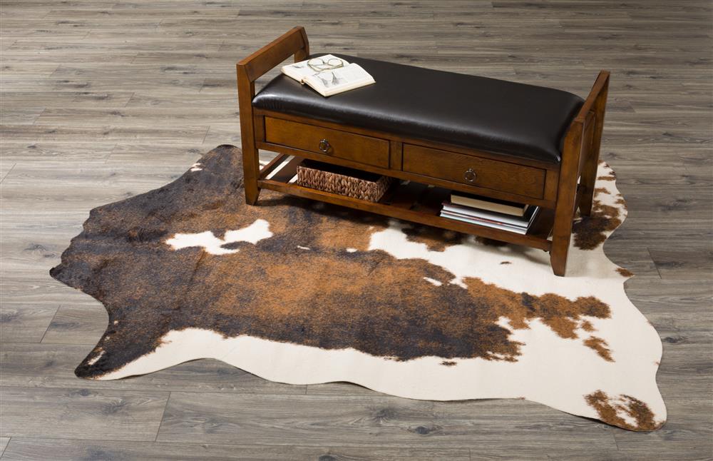Brown & Beige Faux Rug
