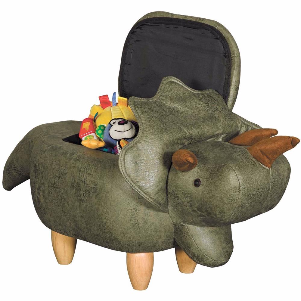 Open dinosaur storage ottoman