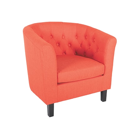 Mallory Orange Tufted Tub Chair