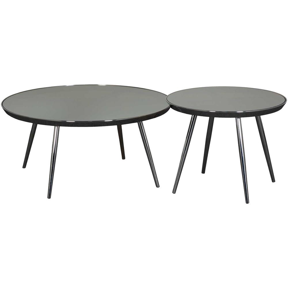 Mirror top nesting coffee tables